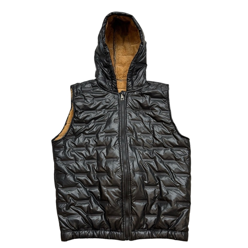 Brand new without tags Shein Teen‎ Black Hooded suffer Vest Lined Size 14